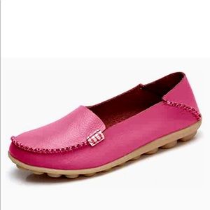 Venus Celia Hot Pink Leather Slip On Shoes